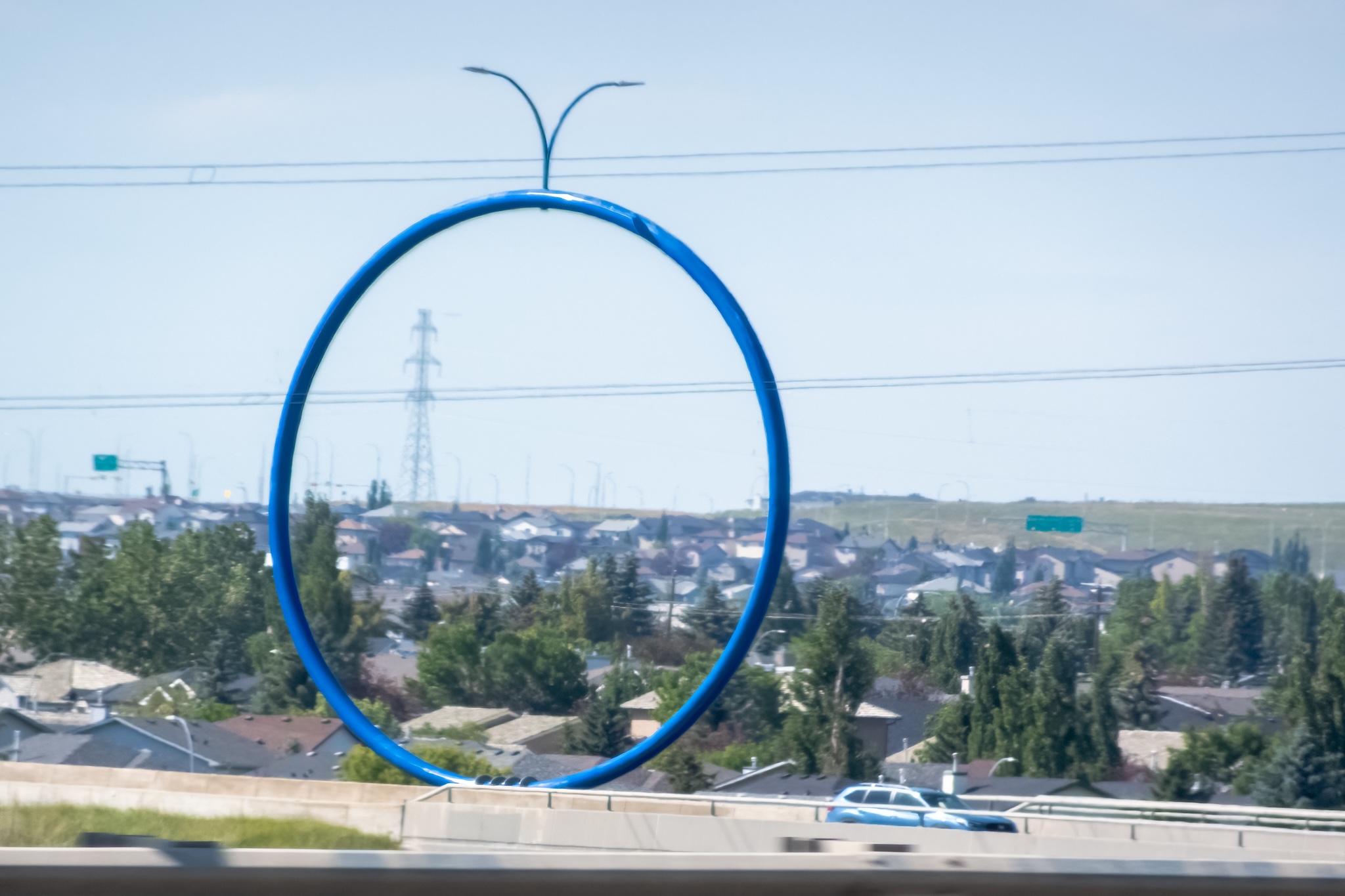 Blue ring in the city of Calgary on a sunny day.