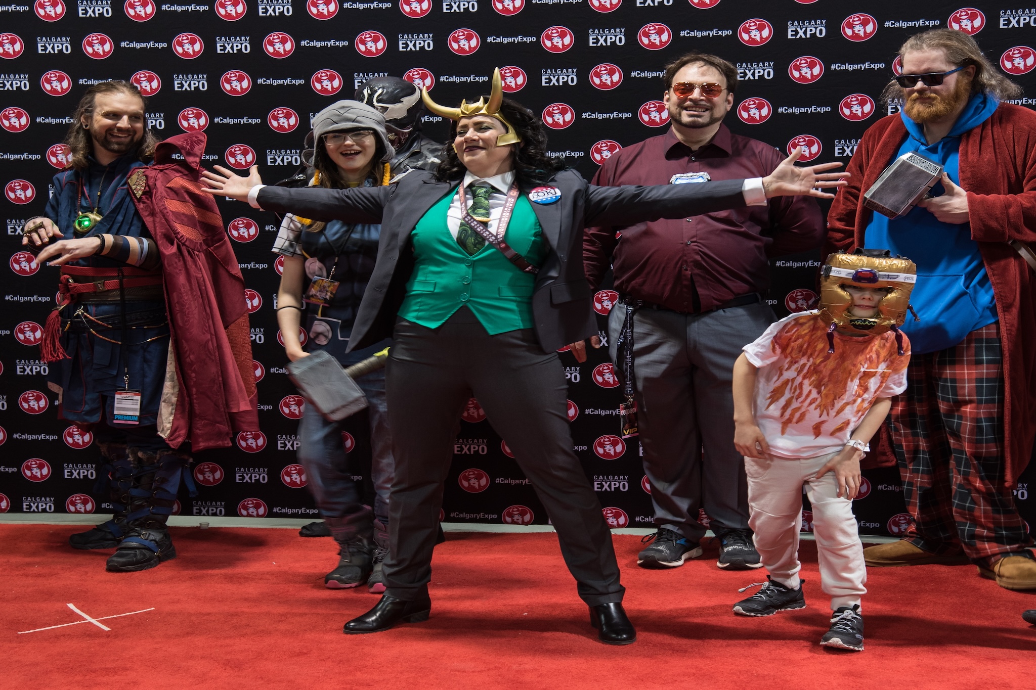 People dressed up in costumes at Calgary Expo