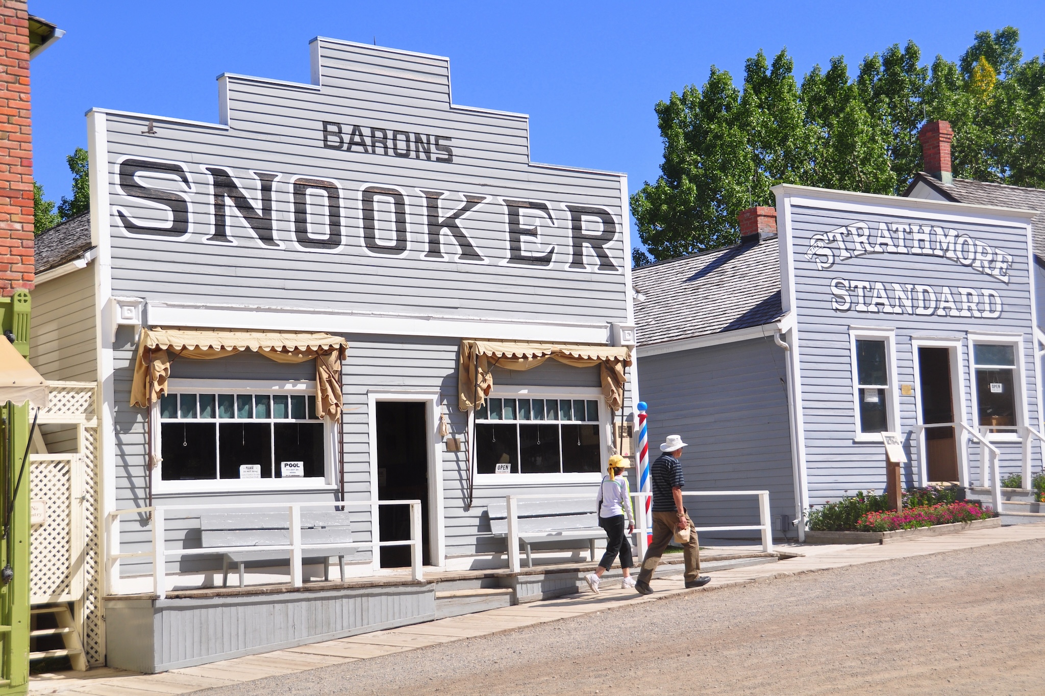 Baron's Snooker shop at Calgary's living museum "Heritage Park" on August 6, 2012 in Calgary, Alberta Canada. Heritage Park is a western and pioneer themed museum.