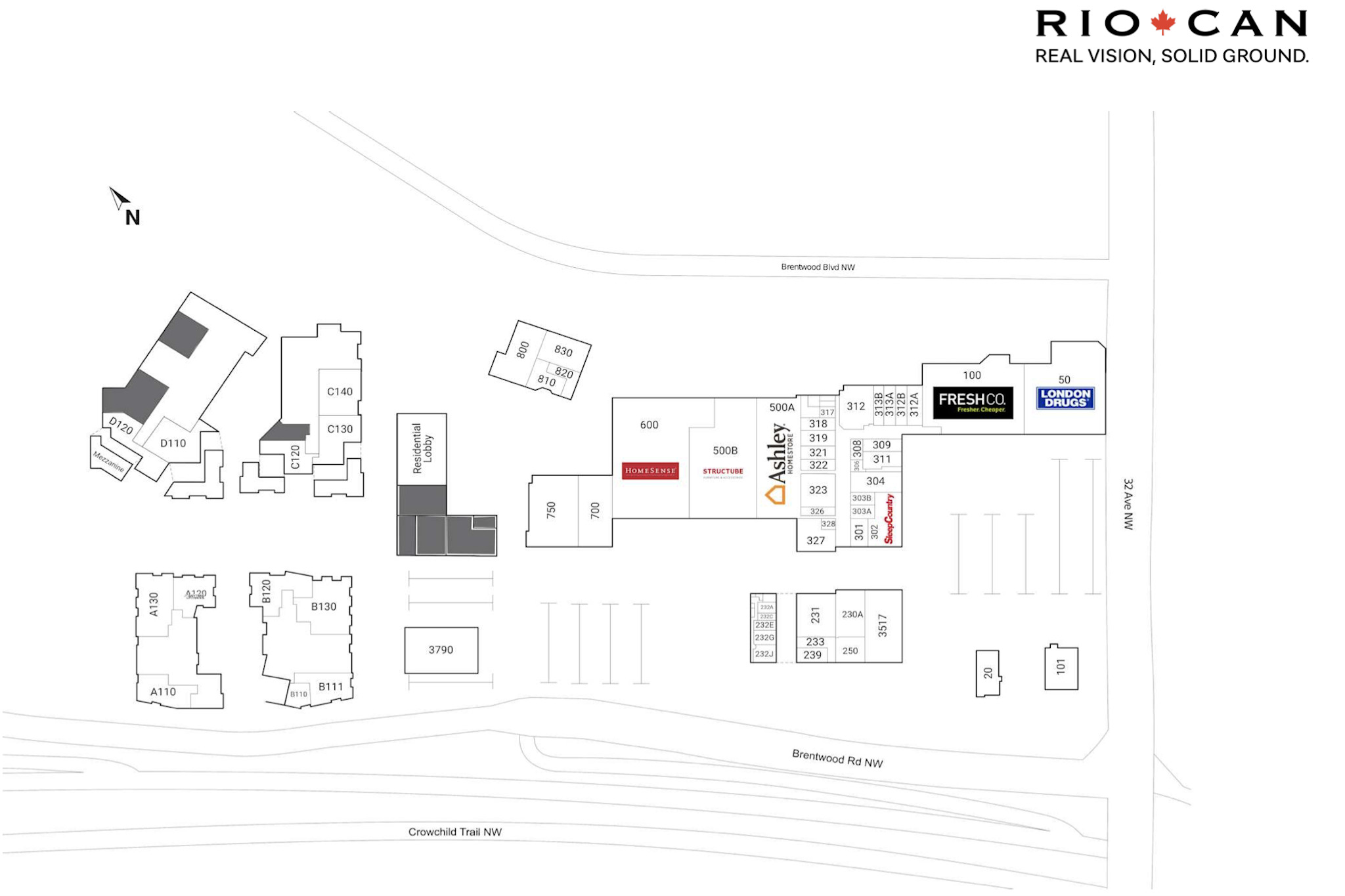 RioCan property map Brentwood Calgary
