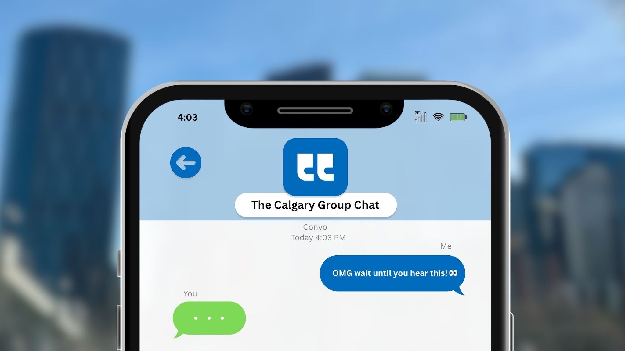 Calgary group chat graphic