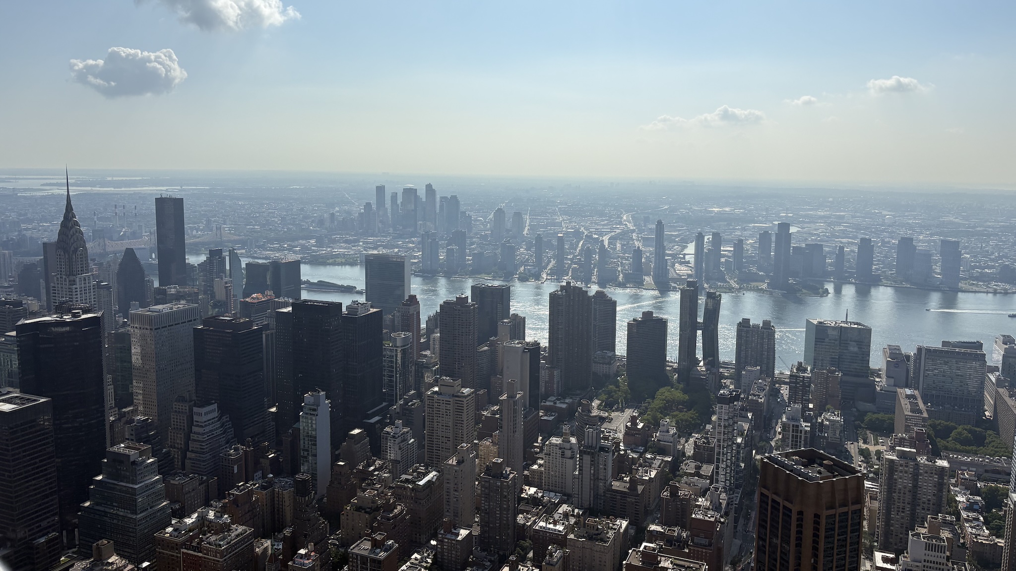 view of New York city from empire state building